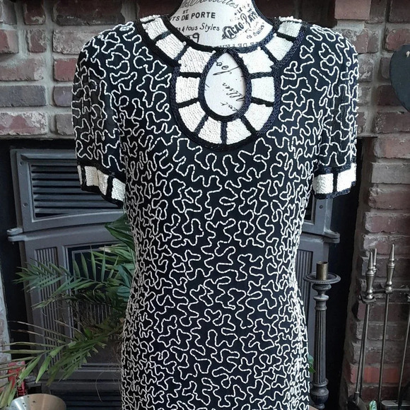 Vintage Silk A.J. Bari Evening Dress - Picture 1 of 7